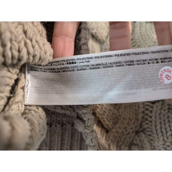 Mango Cable Stitch Crewneck Sweater Beige Size Medium - Picture 8 of 10
